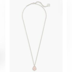 Kendra Scott Silver Cory Semiprecious Mother-Of-Rose Quartz Stone Necklace